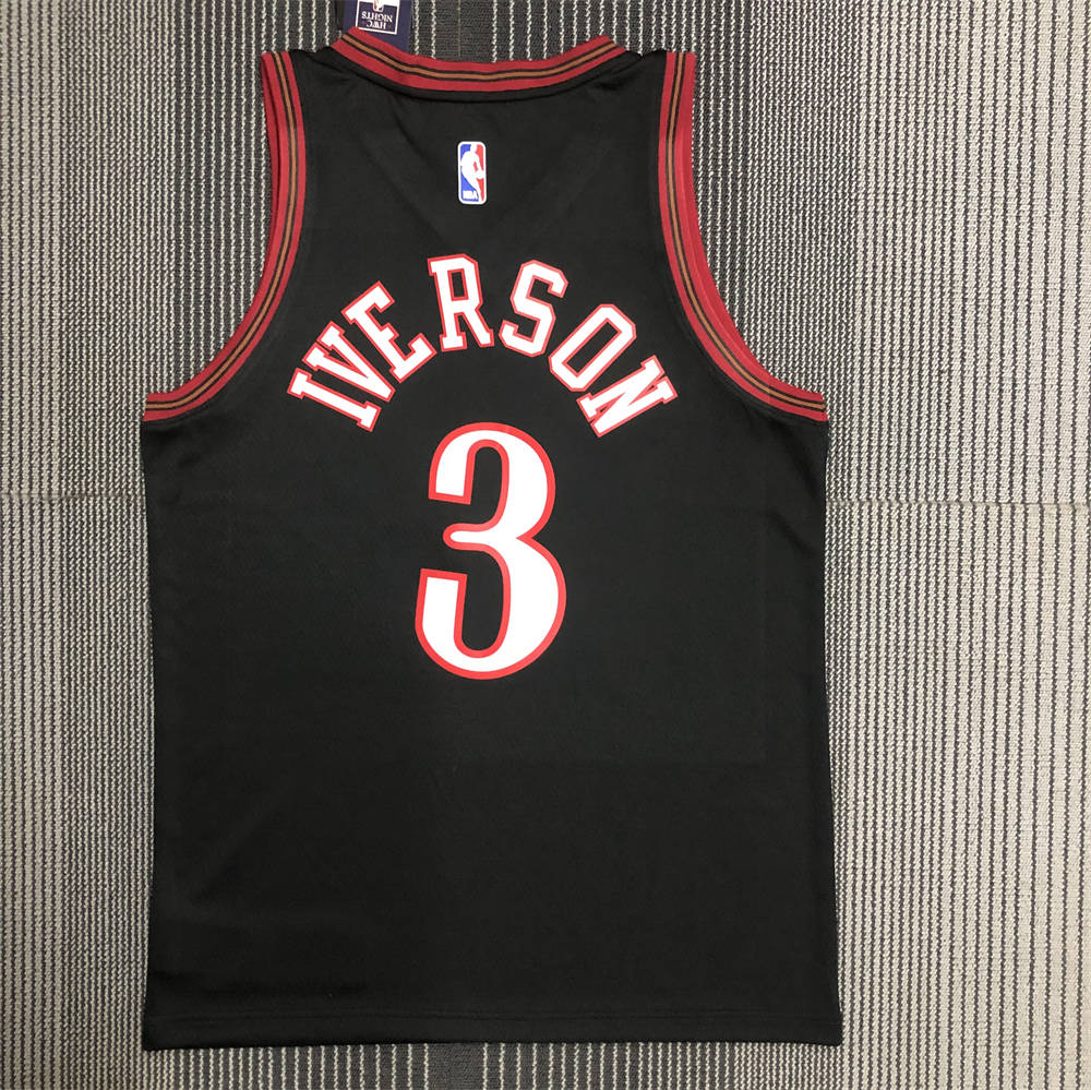 NBA Philadelphia 76ers black Jersey IVERSON#3 S-XXL