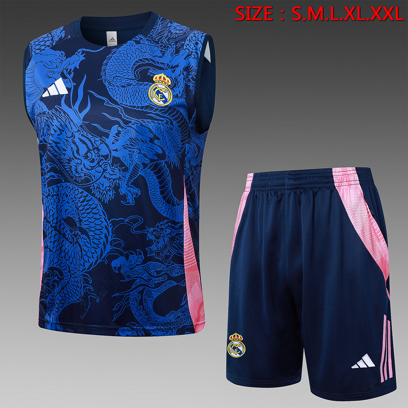 24/25 Real Madrid Royal blue Training Set Shirt and Shorts