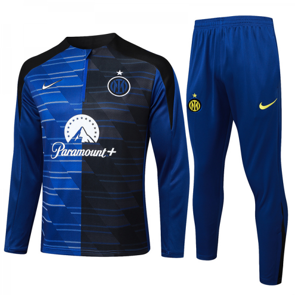 24/25 Inter Milan Blue Long-sleeved half-pull training kit Football team kit