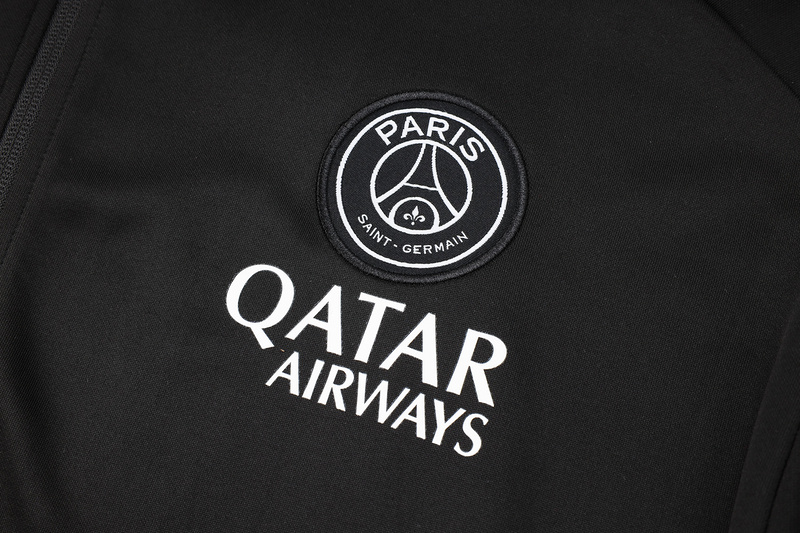 2024/25 Paris Black Jacket Training Suit Set Football Team Shirt Sports Fashion