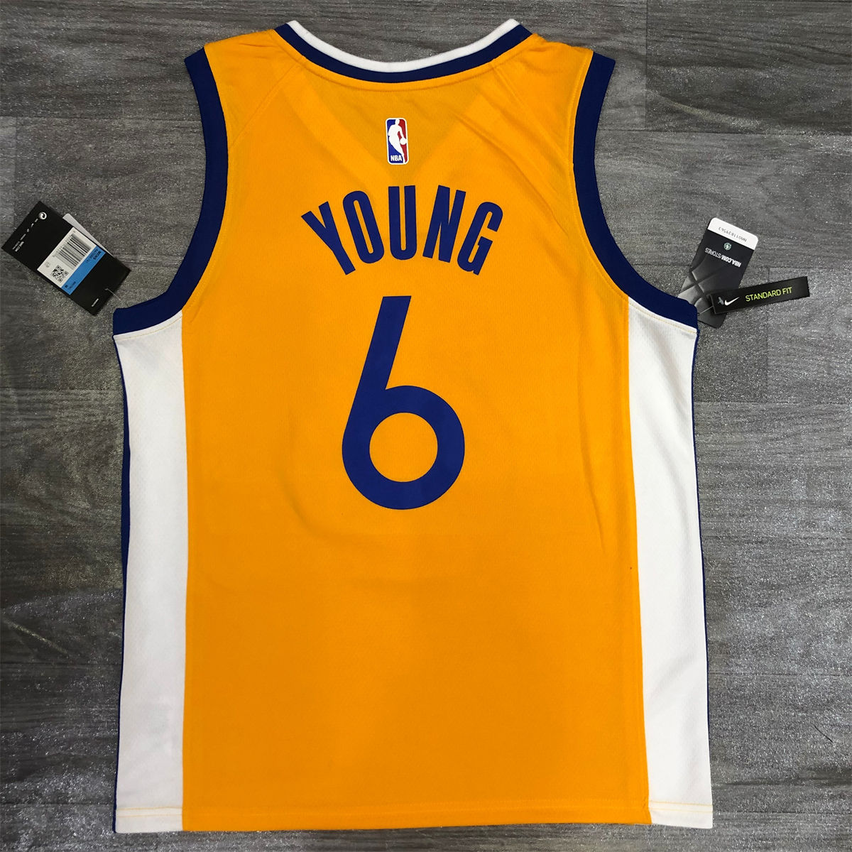 NBA Golden State Warriors v neck Yellow Jersey YOUNG#6 S-XXL