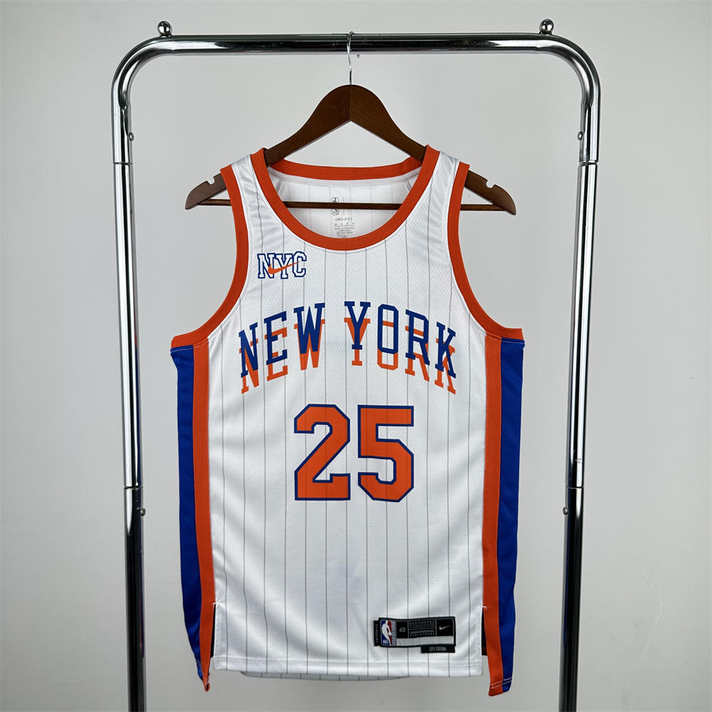 NBA New York Knicks 24/25 City Edition Round Neck White jersey BRIDGES#25 S-XXL