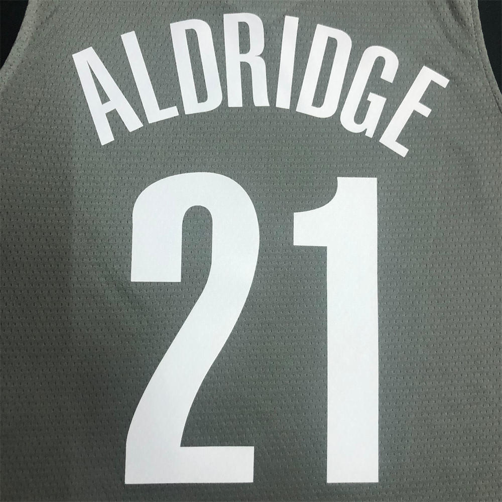 NBA Brooklyn Nets V-neck Grey Jersey ALDRIDGE#21 S-XXL