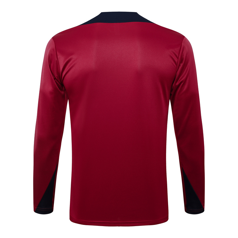 24/25 England Red Long-sleeved half-pull training kit Football team kit
