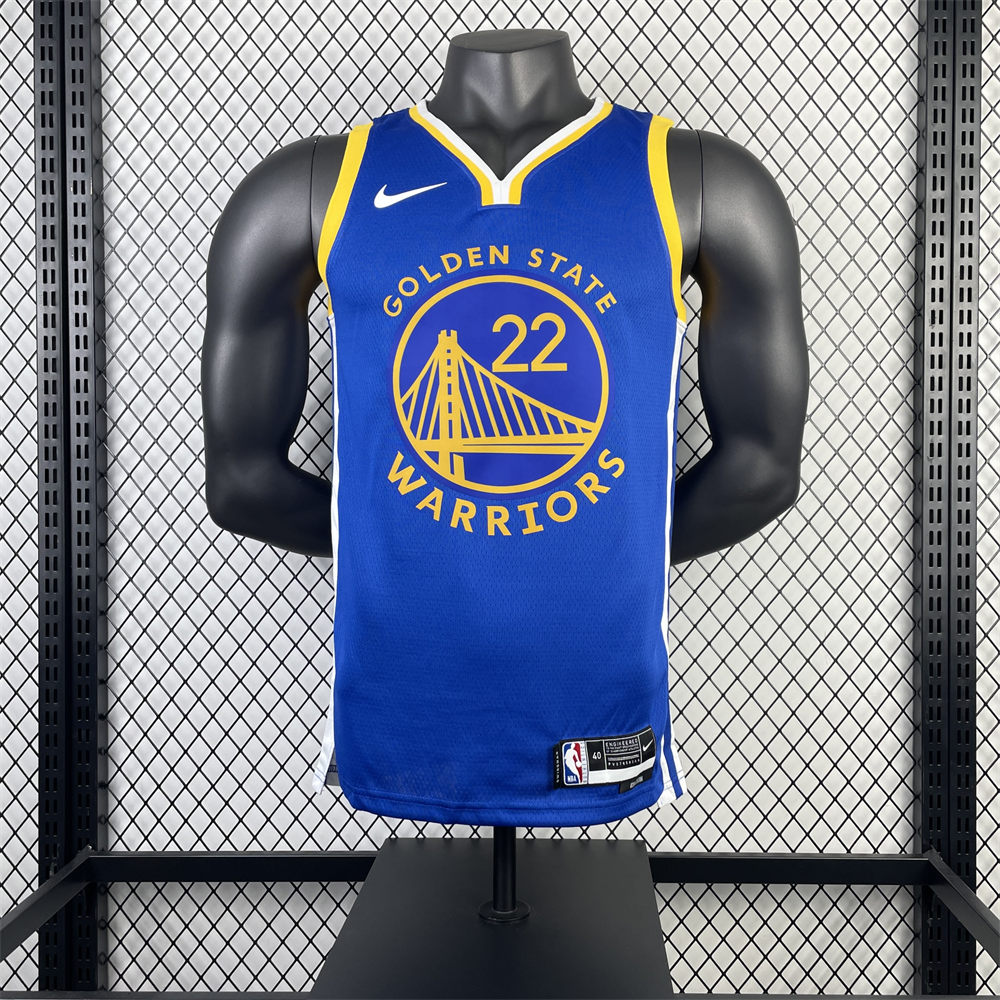 NBA Golden State Warriors 2023 V-Neck Blue Jersey WIGGINS#22 S-XXL