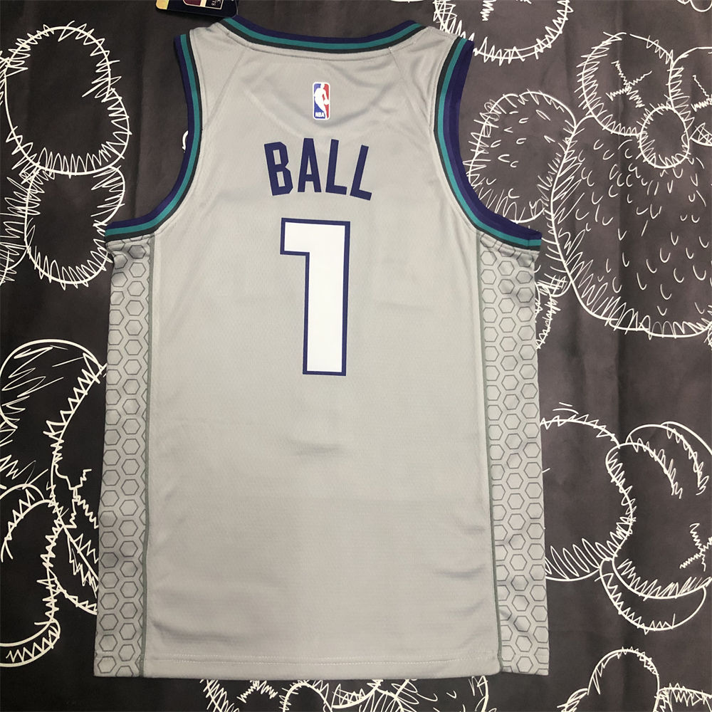 NBA Charlotte Hornets V-Neck Grey Jersey S-XXL
