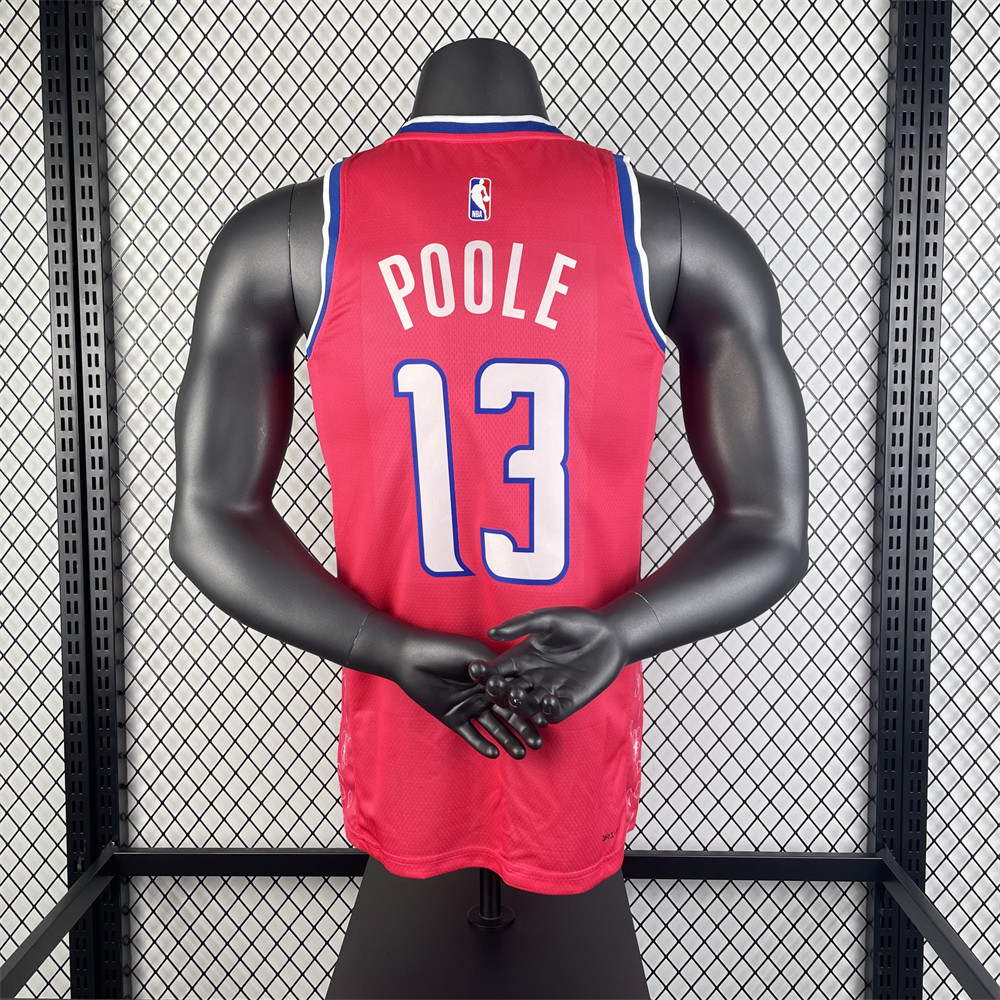 NBA Washington Wizards V-Neck Pink Jersey POOLE#13 S-XXL