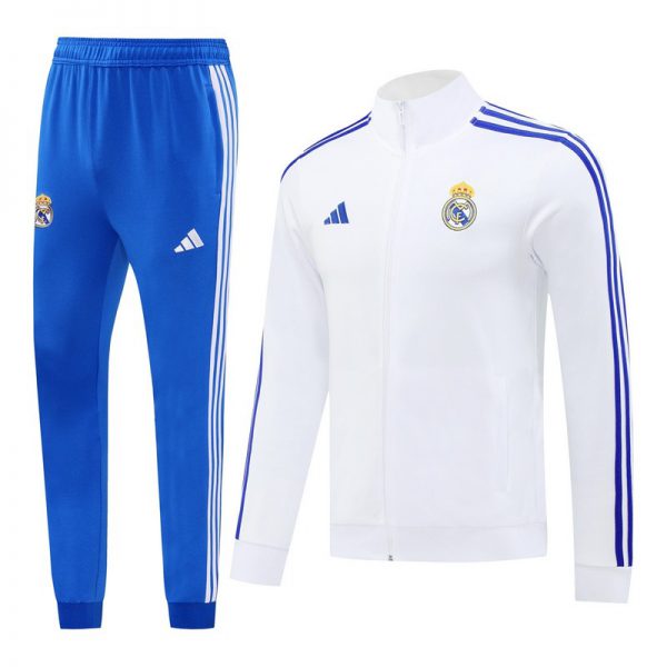 2024 Real Madrid White Jacket Training Suit Set Football Team Shirt Sports Fashion