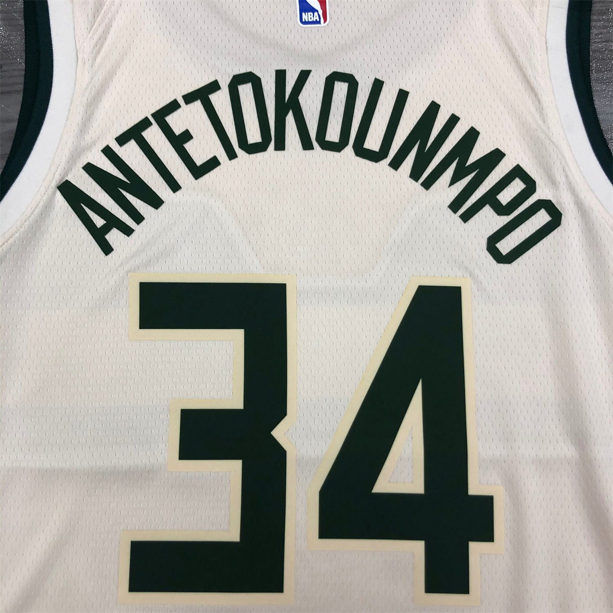 NBA Milwaukee Bucks V-Neck Beige jersey ANTETOKOUNMPO#34 S-XXL