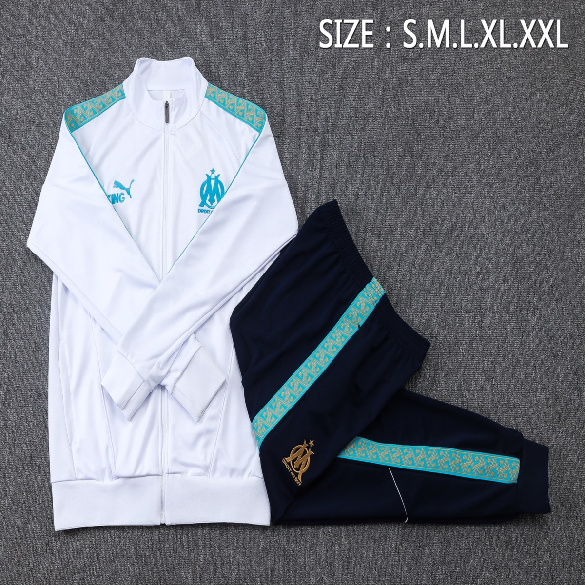 2026 Marseilles White Jacket Training Suit Set