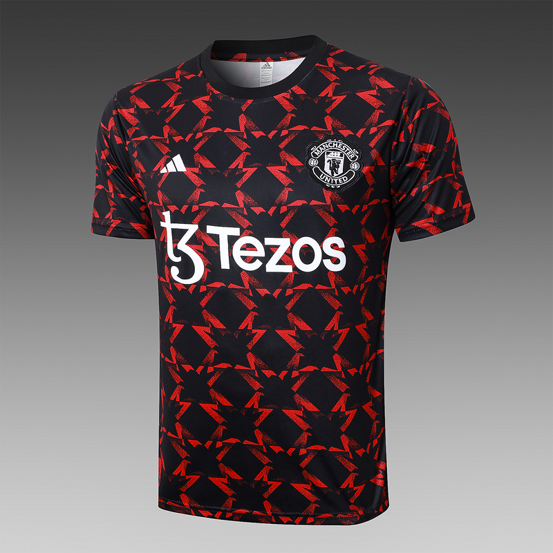 24/25 Manchester United Black red Training Set Shirt and Shorts