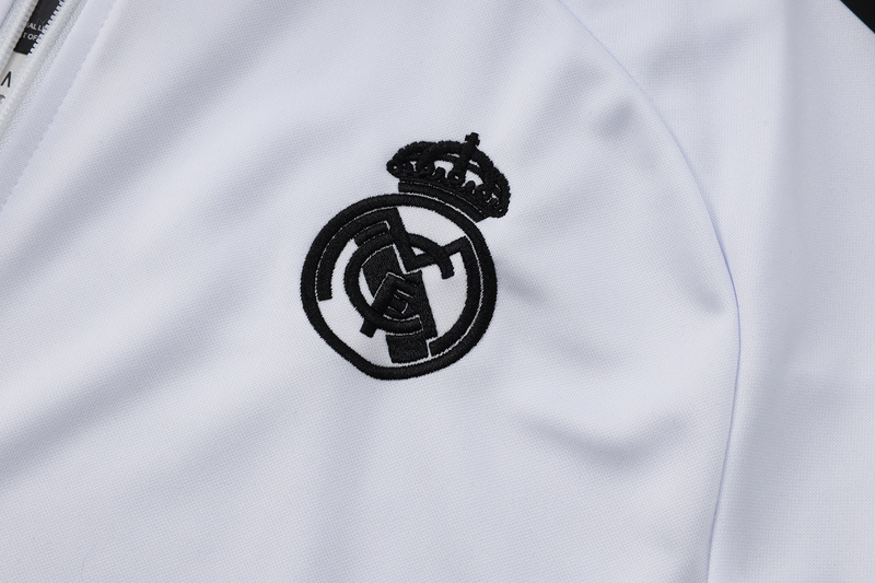 2024/25 Real Madrid White Jacket Training Suit Set Football Team Shirt Sports Fashion