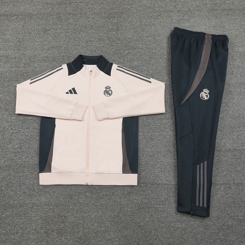 2024 Real Madrid Light Pink Jacket Training Suit Set Football Team Shirt Sports Fashion