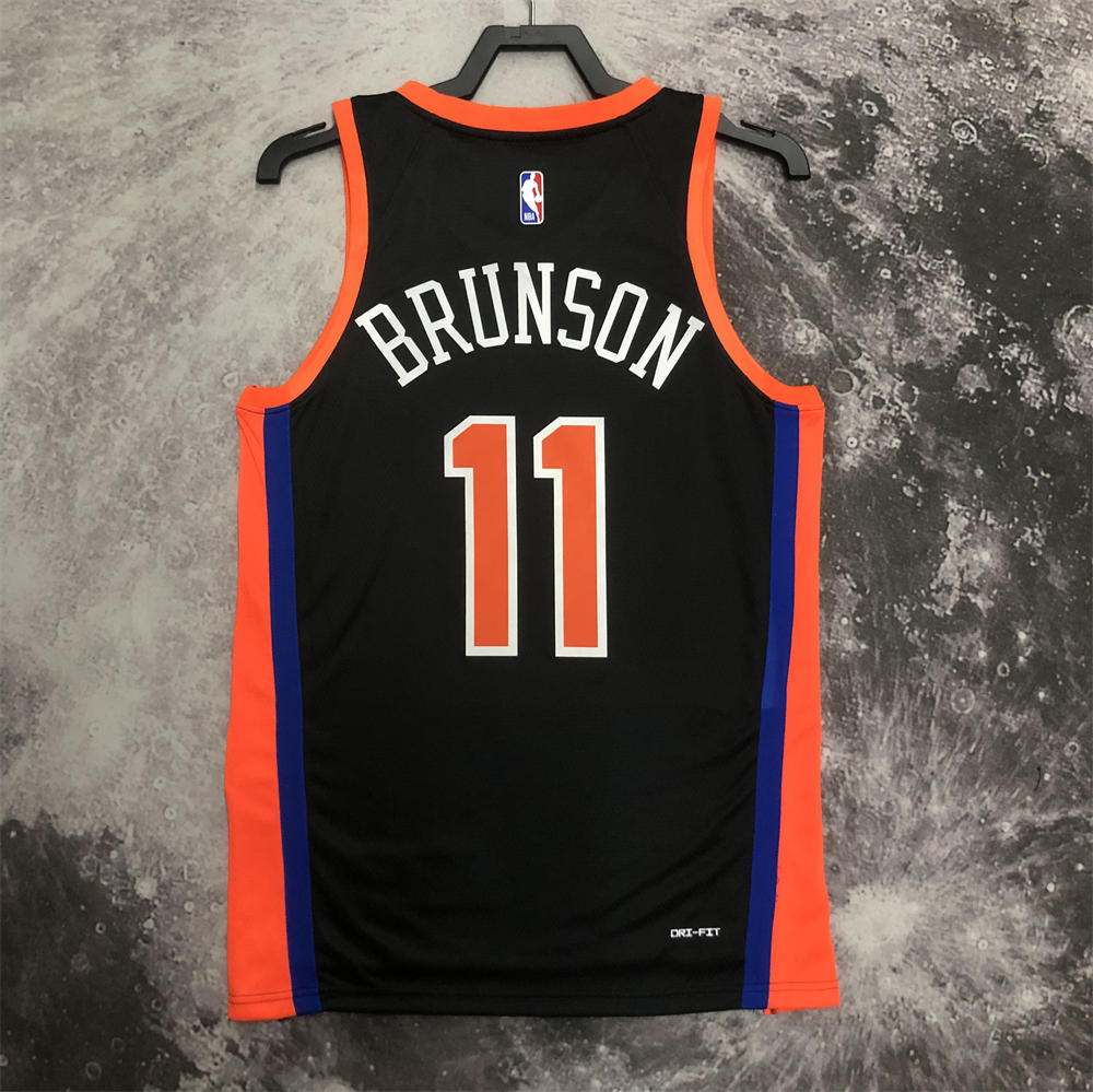 NBA New York Knicks V-Neck City Edition Black jersey BRUNSON#11 S-XXL