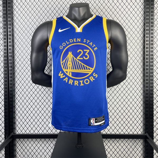 NBA Golden State Warriors 2023 V-Neck Blue Jersey GREEN#23 S-XXL