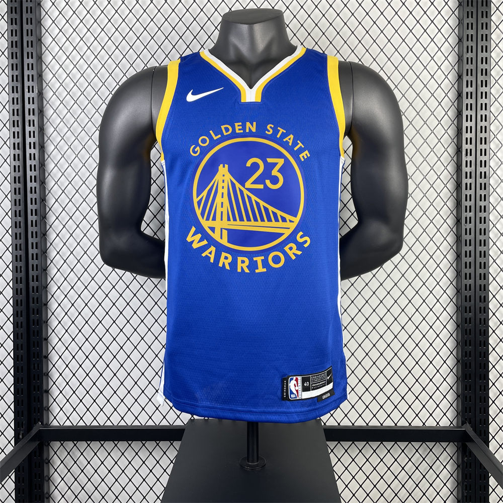 NBA Golden State Warriors 2023 V-Neck Blue Jersey GREEN#23 S-XXL