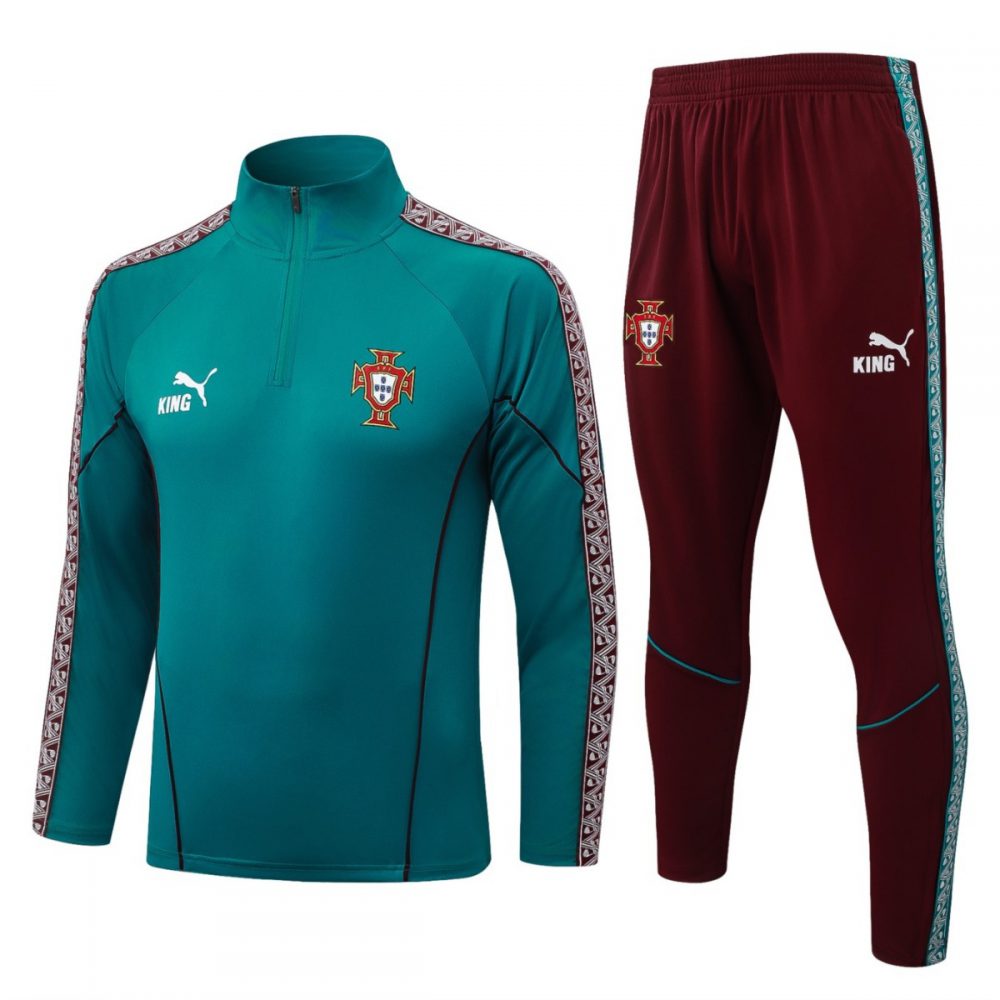 2026 Portugal Green Long-sleeved half-pull training kit
