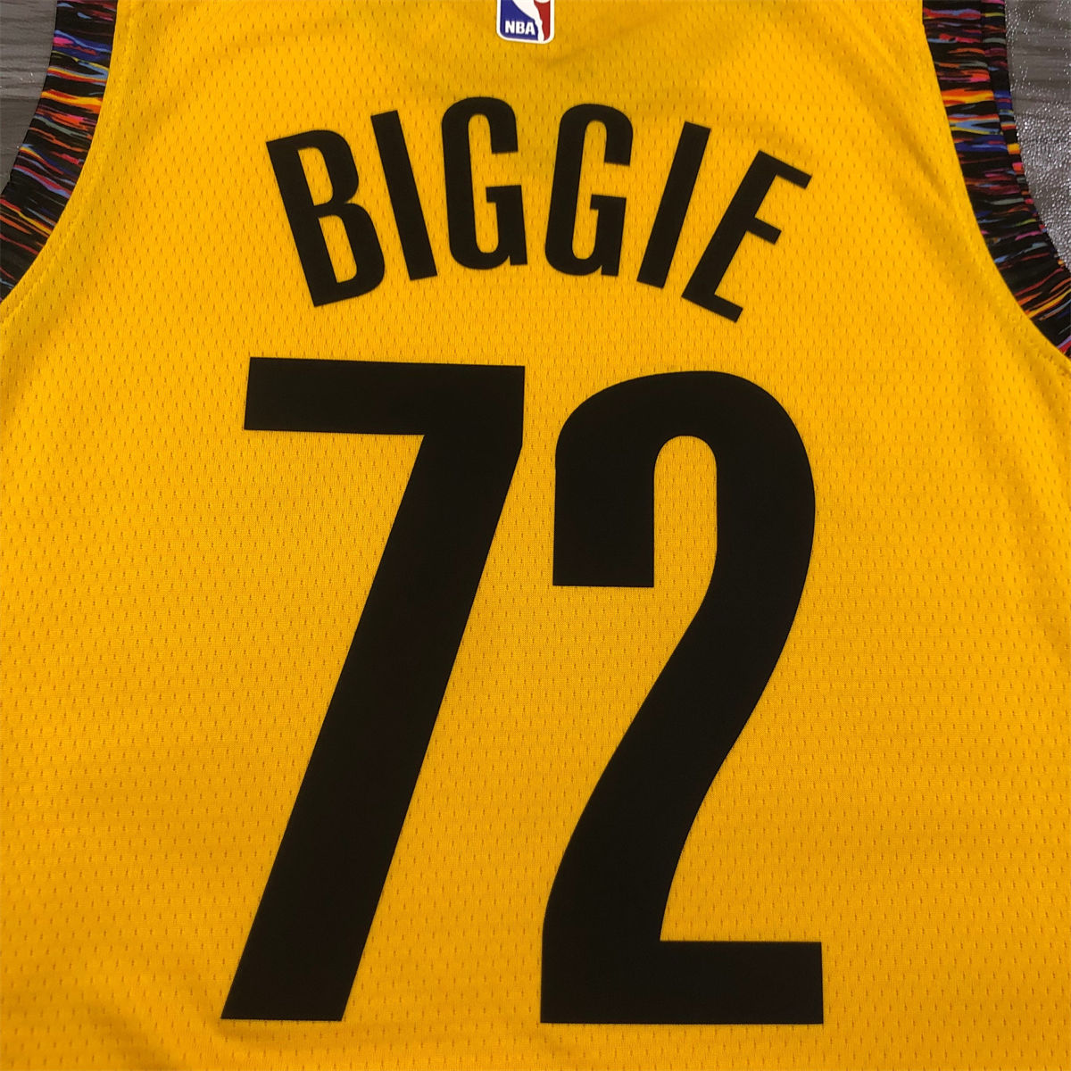 NBA Brooklyn Nets V-Neck Yellow Jersey BIGGIE#72 S-XXL