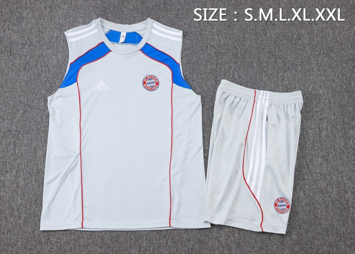 2026 Bayern Munich Grey Training Set Shirt and Shorts