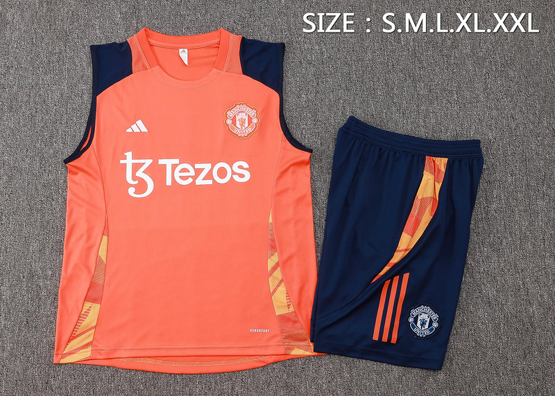 24/25 Manchester United Orange Training Set Shirt and Shorts