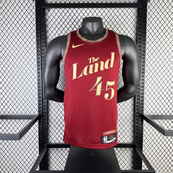 NBA Cleverland Cavaliers 2024 Round Neck Red jersey MITCHELL#45 S-XXL