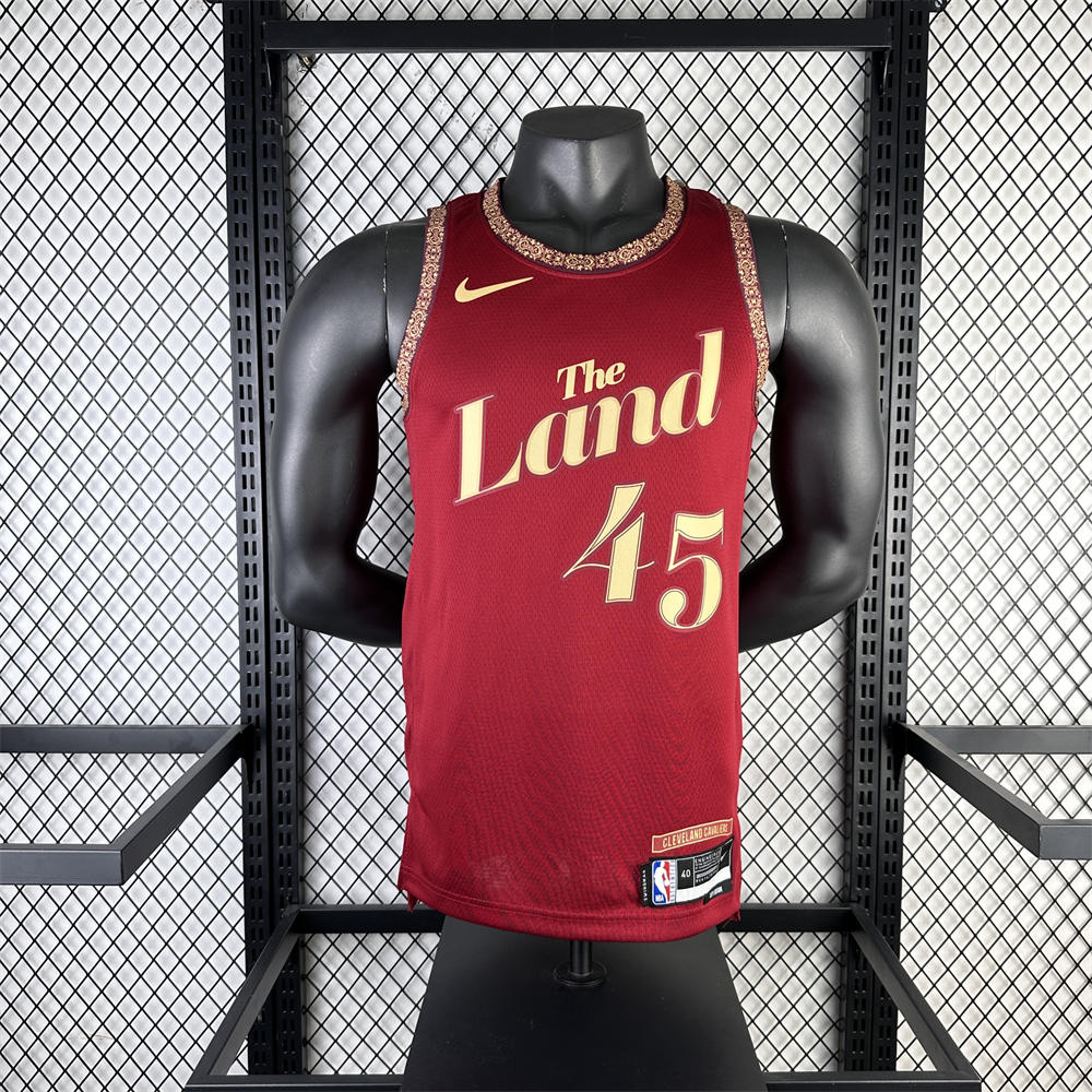 NBA Cleverland Cavaliers 2024 Round Neck Red jersey MITCHELL#45 S-XXL