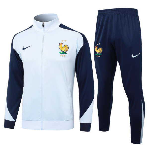 2024/25 France Blue Jacket Training Suit Set Football Team Shirt Sports Fashion