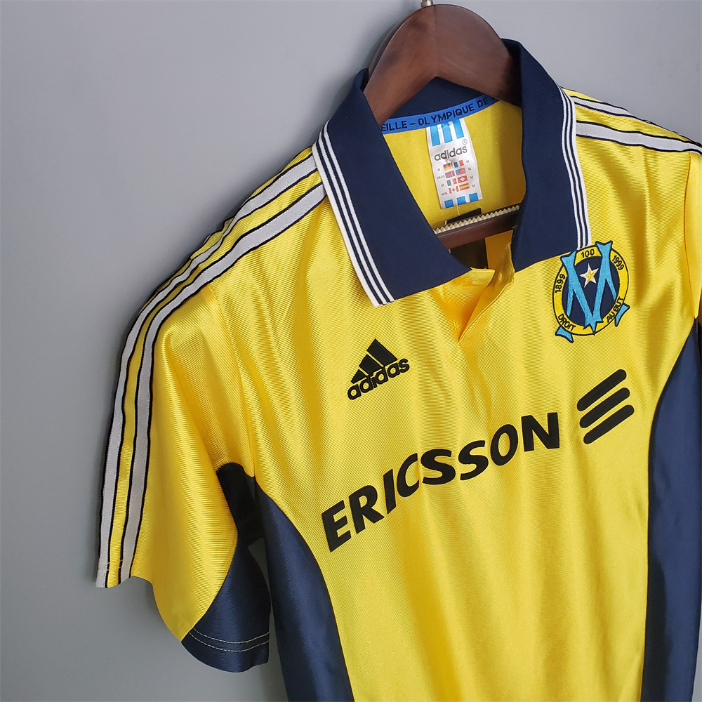 Retro Marseille 98/99 Away yellow jersey Fan Version