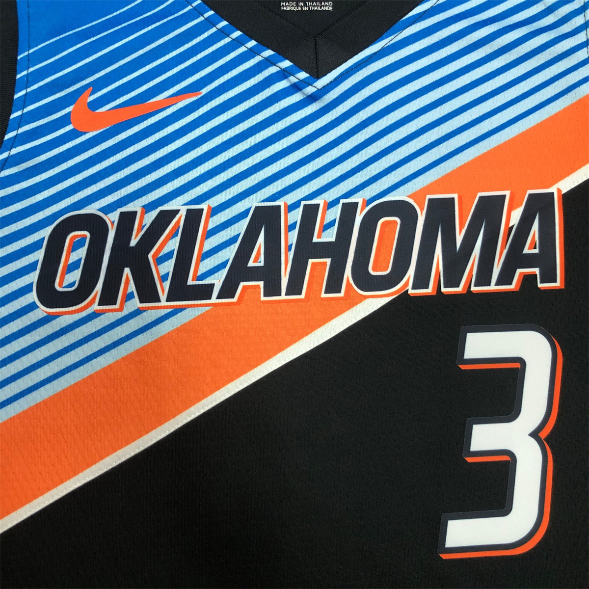 NBA Oklahoma City Thunder V-Neck Black Jersey PAUL#3 S-XXL