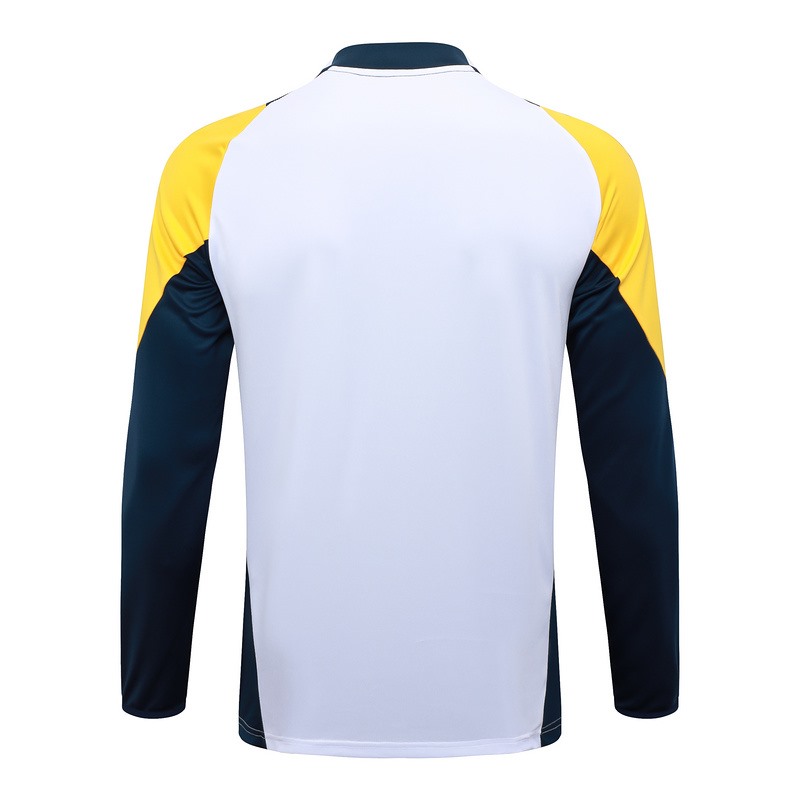 24/25 Real Madrid White Long-sleeved half-pull training kit Football team kit