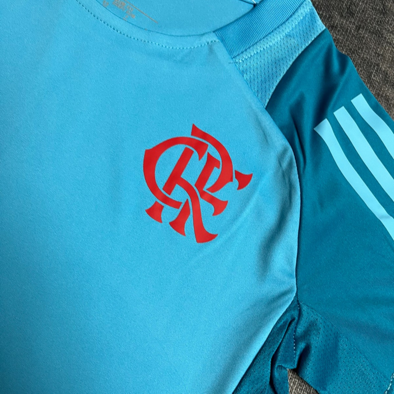 2025/26 Flamengo Training Light Blue jersey kids Kits size: 16-28