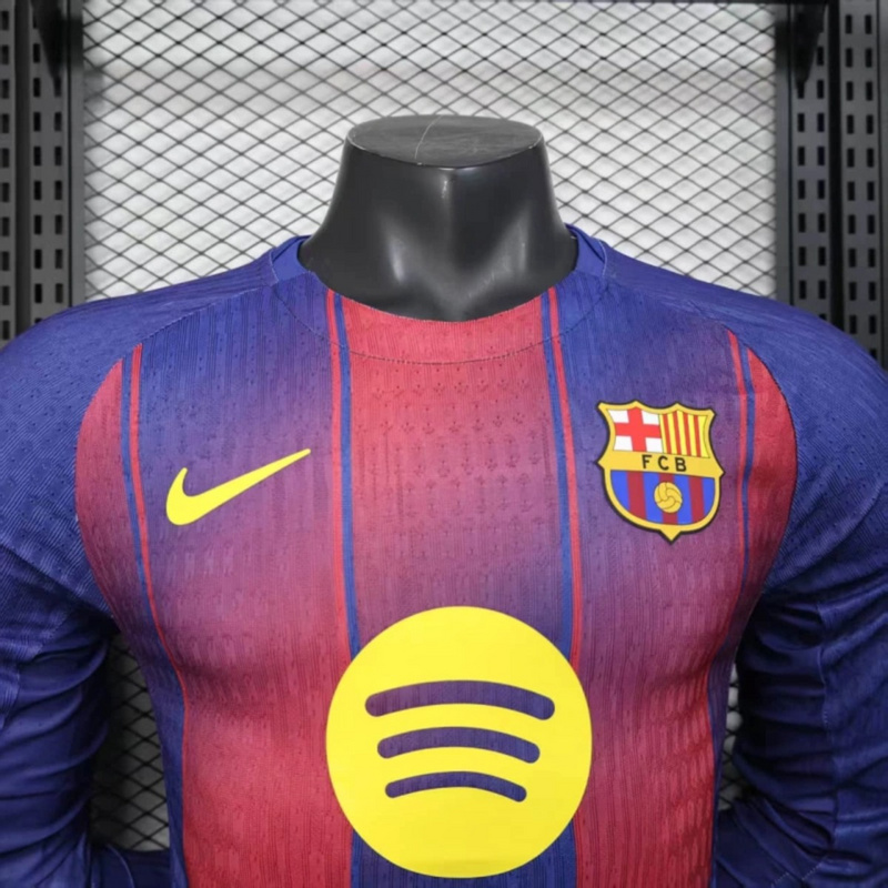 2025/26 Barcelona Home Long Sleeve Jersey Player Version