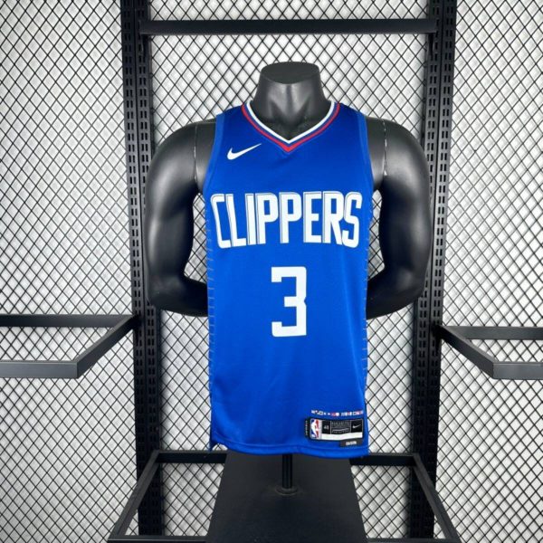NBA Los Angeles Clippers 2023 V-Neck Blue Jersey PAUL#3 S-XXL