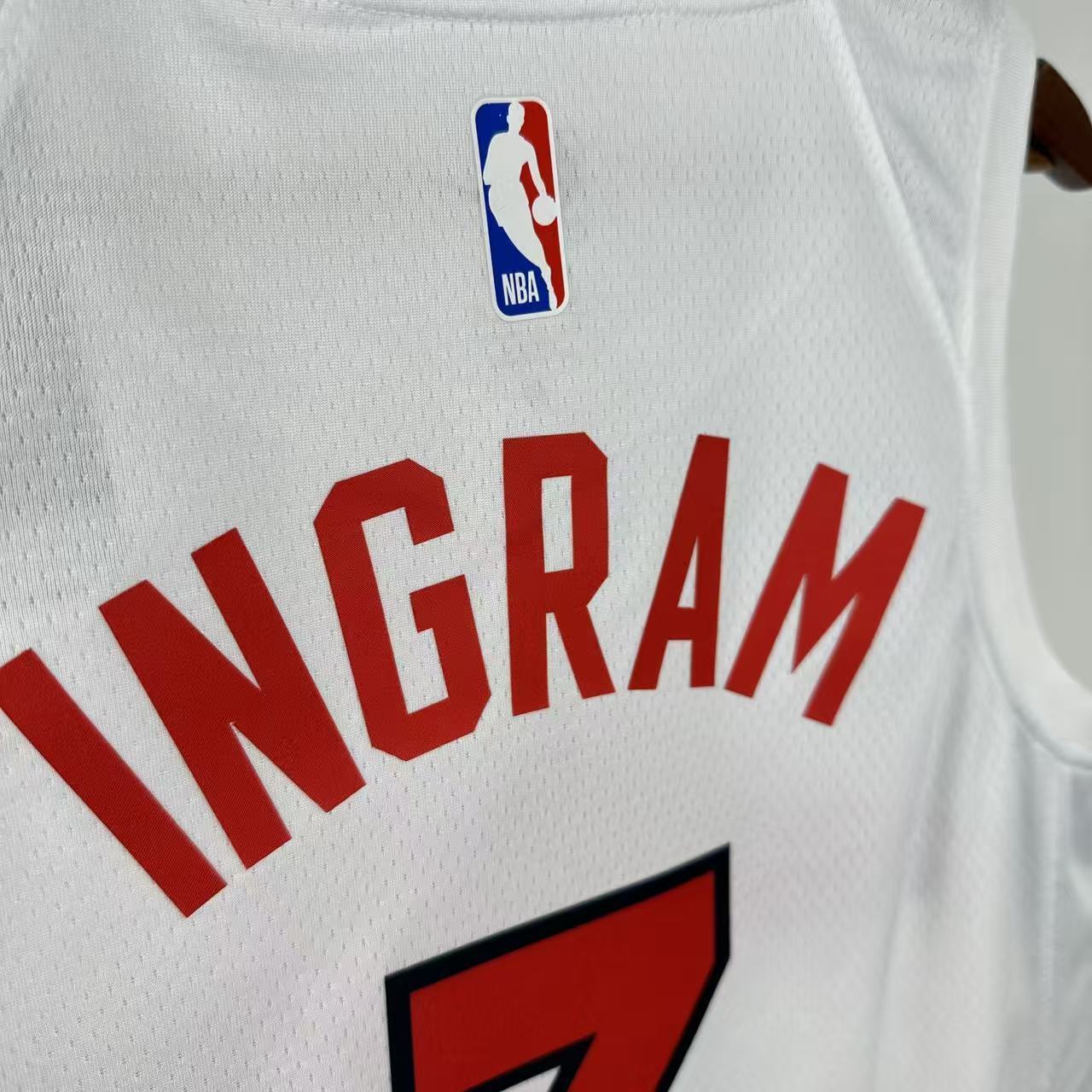 NBA Toronto Raptors V-Neck White Jersey INGRAM#3