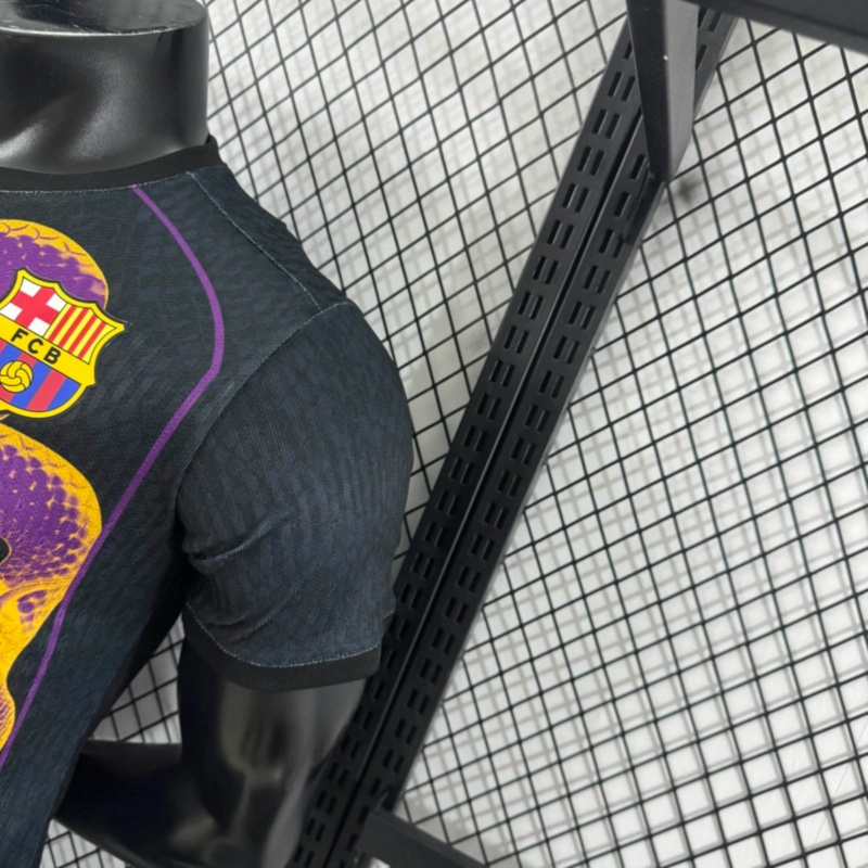 2025/26 Barcelona x Black Manba Special Edition Black Jersey Player Version