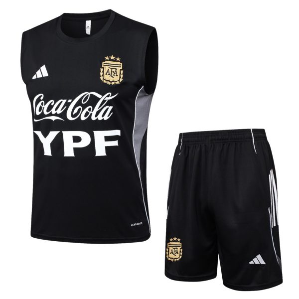 2026 Argentina Black Training Set Shirt and Shorts