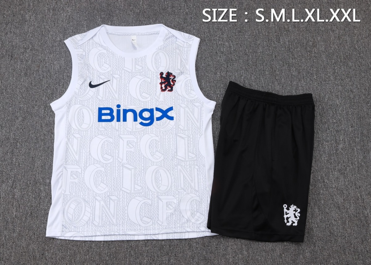 2026 Chelsea White Training Set Shirt and Shorts