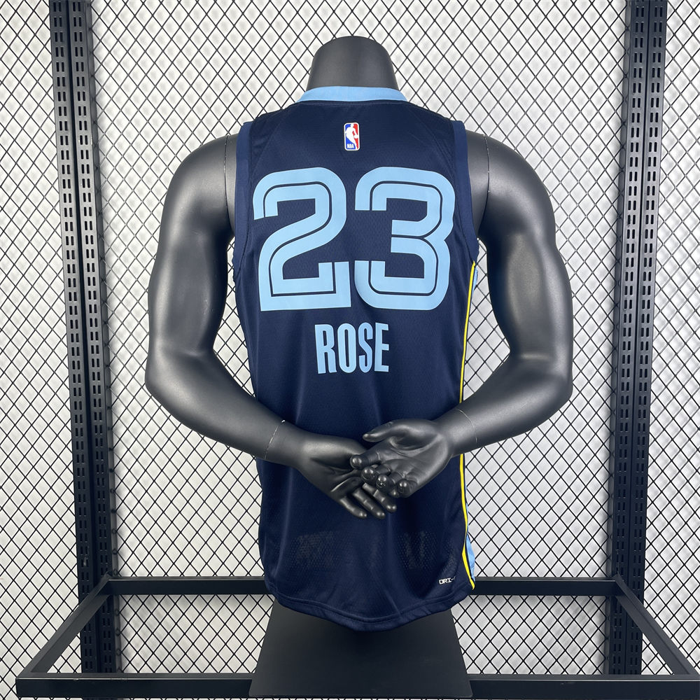NBA Memphis Grizzies 2023 Round Neck Black Jersey ROSE#23 S-XXL