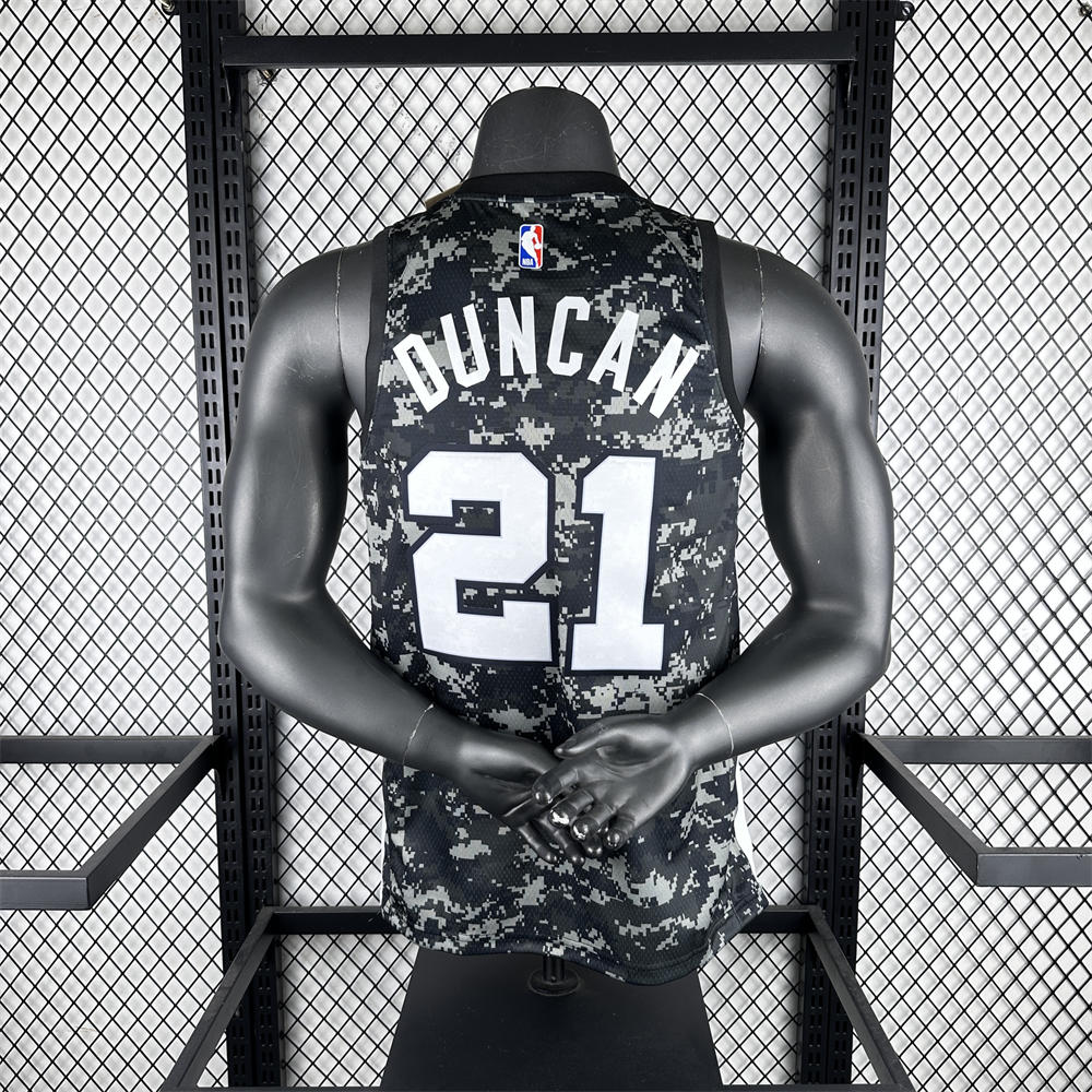 NBA San Antonio Spurs V-Neck Camouflage jersey DUNCAN#21 S-XXL