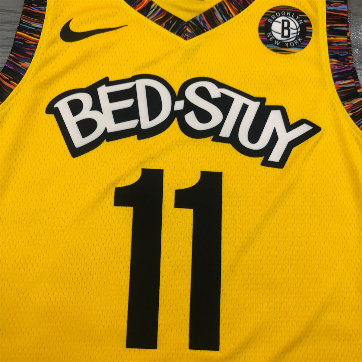 NBA Brooklyn Nets V-Neck Yellow Jersey IRVING#11 S-XXL