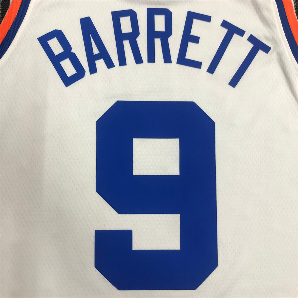 NBA New York Knicks Round Neck White jersey BARRETT#9 S-XXL