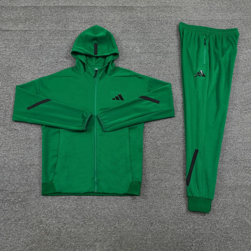 2024 Adidas Green Hoodie Jacket Kit Set Football Team Shirt Sports Fashion