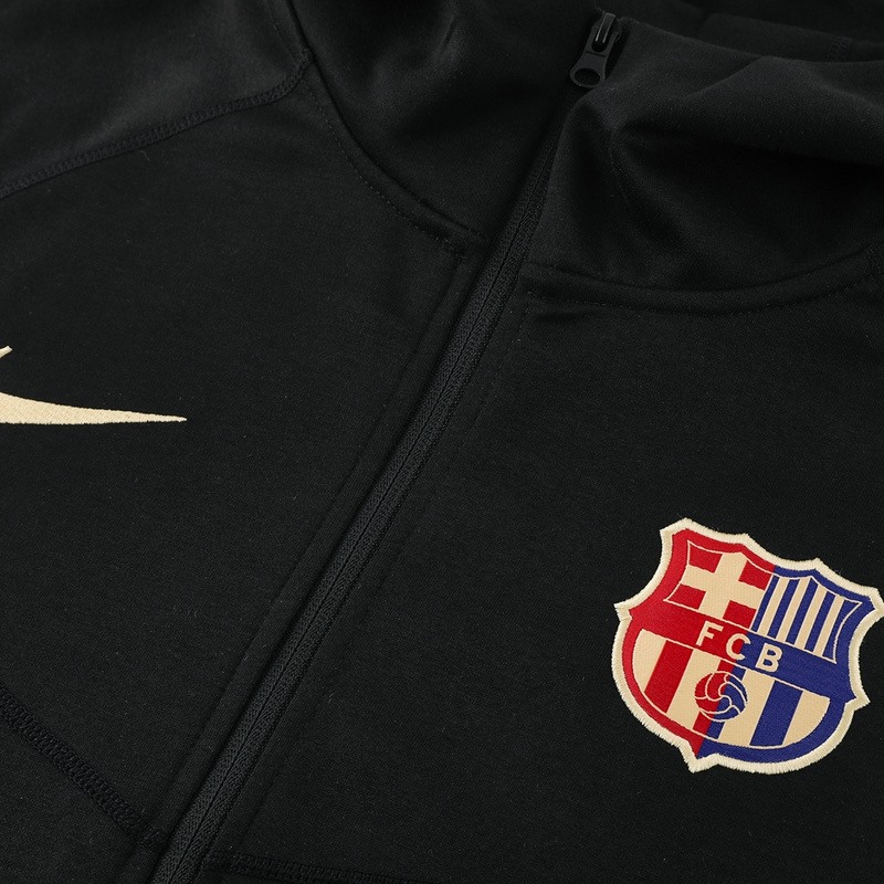 2024 Barcelona Black Hoodie Jacket Kit Set Football Team Shirt Sports Fashion