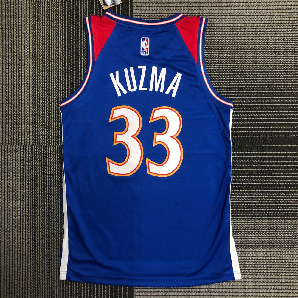 NBA Washington Wizards 75th Anniversary Blue Jersey KUZMA#33 S-XXL