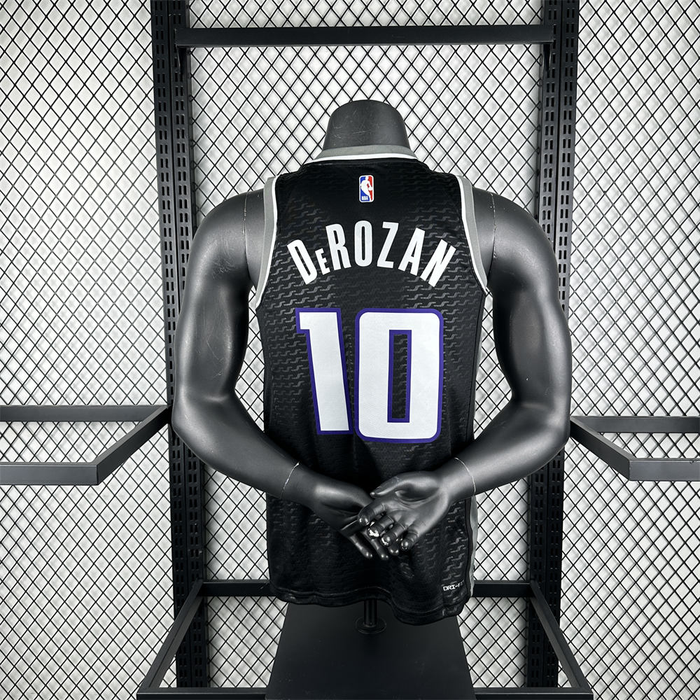 NBA Scaramento Kings V-Neck Black jersey DeROZAN#10 S-XXL