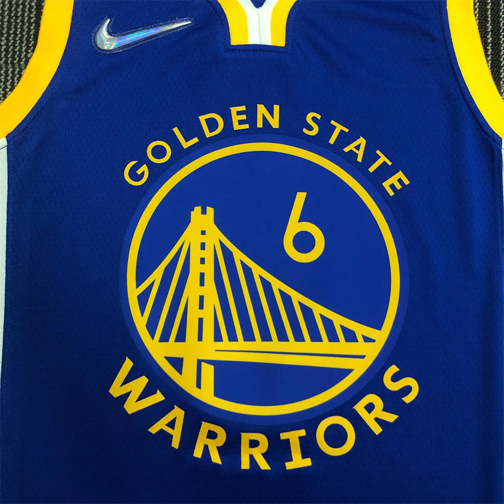 NBA Golden State Warriors V-Neck 75th anniversary Blue Jersey YOUNG#6 S-XXL