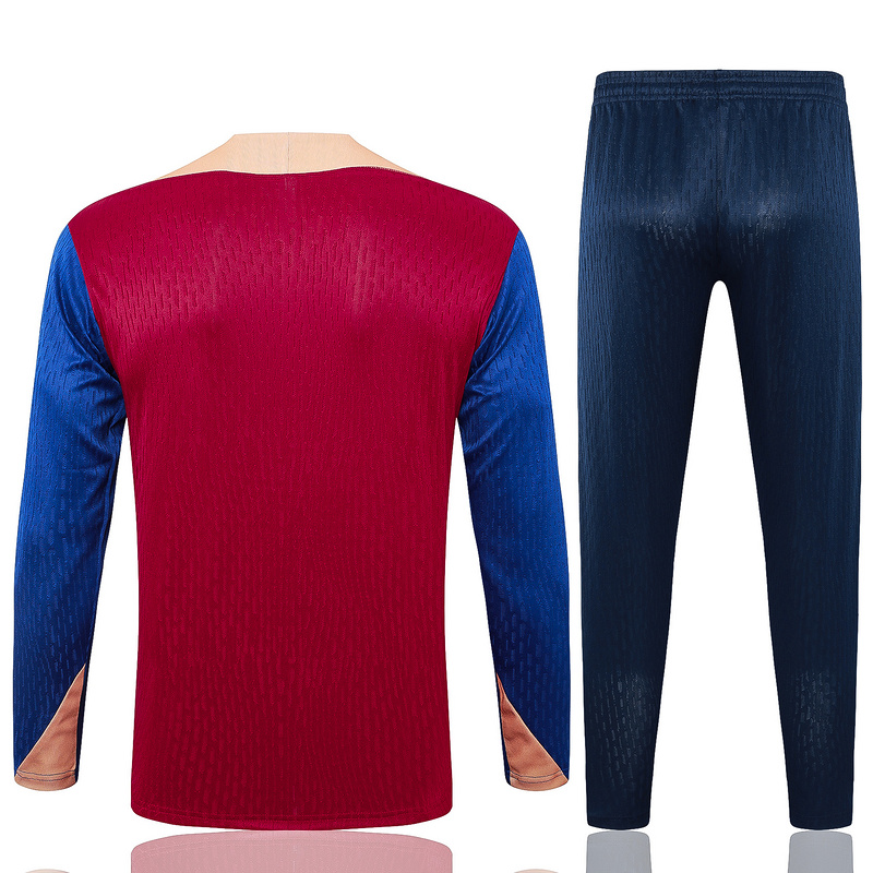 24/25 Barcelona Red Long-sleeved half-pull training kit Football team kit