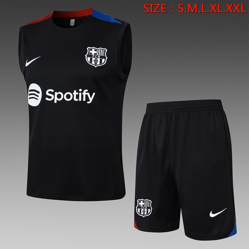 24/25 Barcelona Black Training Set Shirt and Shorts