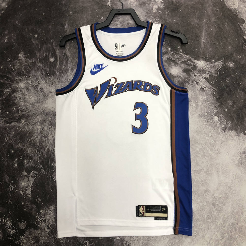 NBA Washington Wizards Round Neck White Retro Style Jersey S-XXL