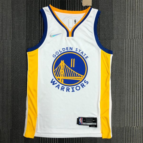 NBA Golden State Warriors V-Neck 75th anniversary White Jersey THOMPSON#11 S-XXL